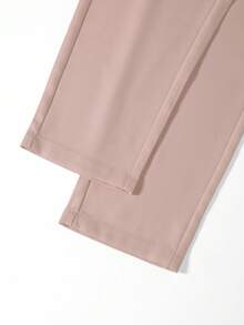 Manfinity Bizformal 男士休闲纯色修身通勤裤 - 粉色 - 查看 5