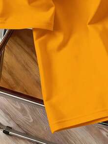 Manfinity Joysei Men's Letter Print Casual Versatile Commuting Short Sleeve Polo Shirt - Yellow - View 4
