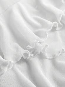 Girlism Chân váy mini đen cạp thấp màu trắng/nhiều lớp xếp ly dành cho thiếu nữ tuổi teen/Dễ thương, thoải mái/phong cách Boho, cạp gập, xếp lớp, thời trang đường phố - trắng - Xem 3