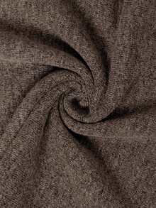 Aloruh 女士秋冬短袖高领修身薄款抓绒针织毛衣 - 咖啡棕 - 查看 7