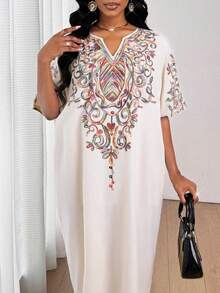 SHEIN Lady Đầm nữ cổ chữ V không tay, có túi, họa tiết hoa, kiểu dáng đi nghỉ mát. - Nhiều màu - Xem 8