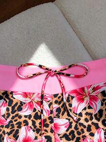 Elavelle Women's High Waist Bowknot Printed Bikini Bottom, Spring/Summer - Multicolor - View 4