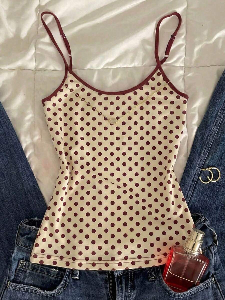 SHEIN EZwear Áo tank top nữ cơ bản kẻ sọc màu đỏ tía, thích hợp cho các lễ hội âm nhạc, kỳ nghỉ, ngày hội thể thao, phong cách Y2K, Grunge, tiệc cocktail, tụ họp và các dịp lễ kỷ niệm. - Nhiều màu - Xem 1