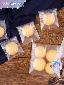 SHEIN 100 bolsas transparentes para galletas (10 cm, 10 cm, 6,8 cm) Suministros escolares Bolsas/cajas de alimentos adecuadas para caramelos, chocolate, galletas, etc. - transparente - Ver 4
