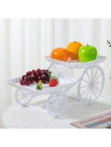 1 khay đựng trái cây khô/đồ ăn nhẹ, khay tráng miệng tiệc sinh nhật, khay đựng kẹo trên bàn cà phê phòng khách, nhà bếp, quà Giáng sinh - trắng - Xem 5