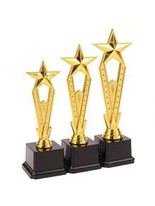 1个金色奖杯星形塑料奖杯工艺纪念品歌舞比赛奖励奖杯学校奖励用品 - 彩色 - 查看 12