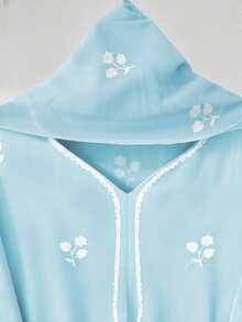 GlowEve New Spring/Summer Women's Fashion Casual Butterfly Print Long Sleeve Robe Dress With Matching Shawl, 2 Pieces Set - Multicolor - View 5