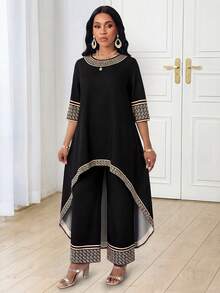 SHEIN Lady Trang phục nữ mùa thu bốn mùa, quần áo mùa thu, bộ hai mảnh bất đối xứng tay dài màu đen, bộ đồ mùa thu cho nữ, bộ vest nữ, bộ trang phục nữ, bộ hai mảnh cho nữ, bộ hai mảnh mùa thu, bộ vest dự tiệc mùa thu cho nữ, bộ đồ mùa thu cho nữ, bộ quần áo nữ, bộ trang phục, bộ hai mảnh, váy dự tiệc cưới, bộ hai mảnh cho nữ. - Màu Đỏ Sâu - Xem 6