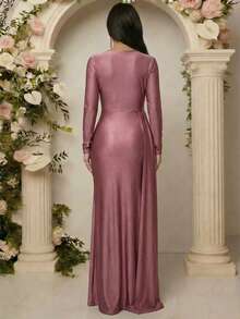 Women Long Dresses - Mauve - View 2