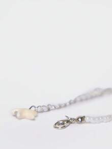 MUSERA Dây chuyền mặt vỏ sò đính hạt, thích hợp cho mùa xuân hè, lễ hội bãi biển, kỳ nghỉ, dễ thương, đeo hàng ngày. - trắng - Xem 4