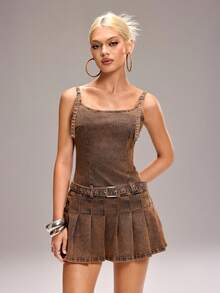 Y2Kool Đầm denim rách dáng suông, gợi cảm, phong cách thành thị hiện đại, tối giản, retro Y2K dành cho nữ, thích hợp cho các buổi đi chơi, du lịch, mặc hàng ngày, nghỉ mát, dự tiệc, mùa xuân/hè. - Nhiều màu - Xem 3