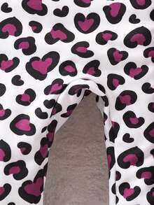 SHEIN 2件套婴儿男女通用婴儿幼儿新生儿0-3岁情人节爱心图案荷叶边装饰按扣连体衣和红色发带套装，春夏款，适合新年、情人节、生日派对、节日、拍照、新生儿连体衣、男女通用连体衣 - 紫羅蘭色 - 查看 5