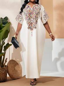 SHEIN Lady Đầm nữ cổ chữ V không tay, có túi, họa tiết hoa, kiểu dáng đi nghỉ mát. - Nhiều màu - Xem 4