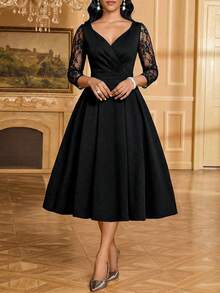 SHEIN Lady Black Dress Holiday Dresses For Women Vacation Dress - Black - View 6