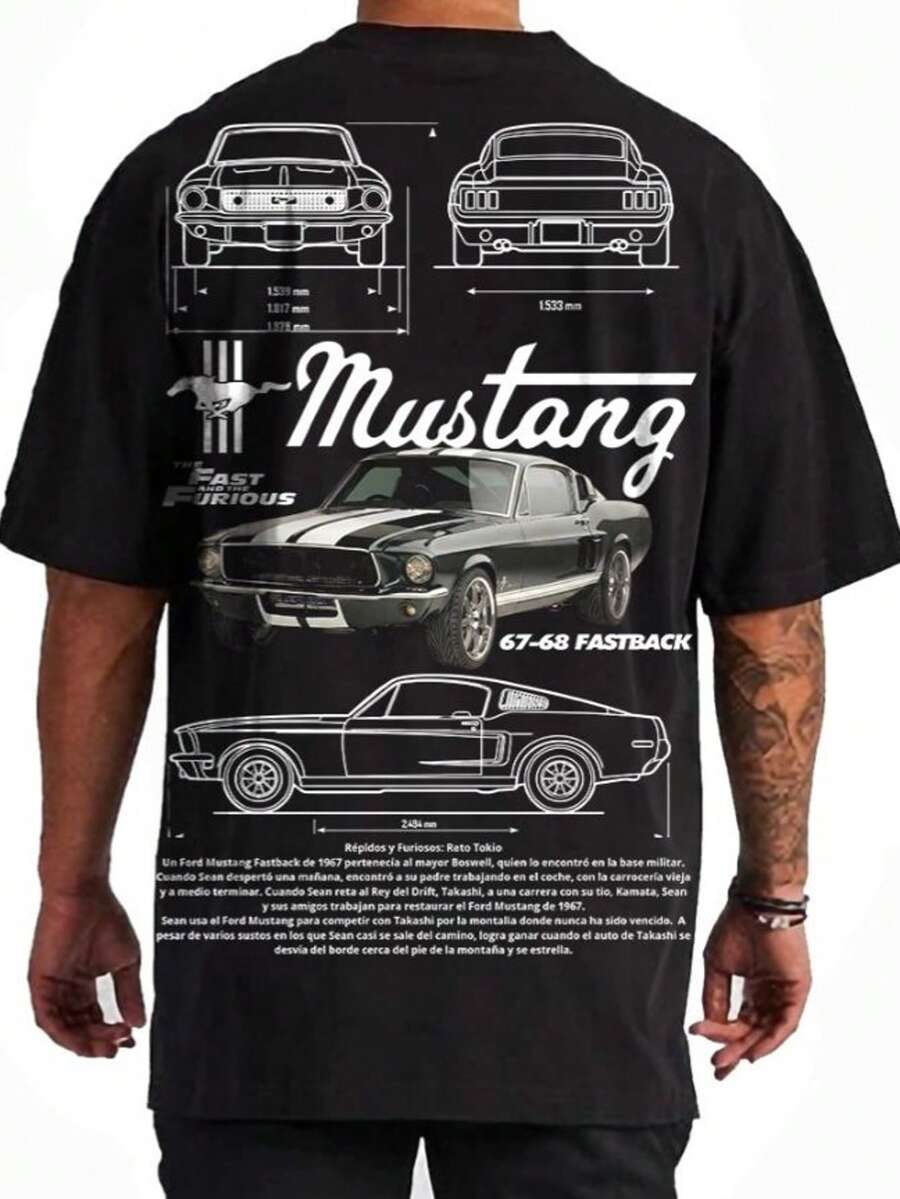 Playera Mustang Fastback Colección Soul Freak Corte Oversize - Negro - Ver 1