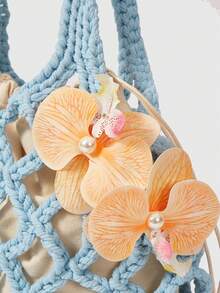 ROMWE Fairycore 1 Hollow Woven Shell And Starfish Handbag, Summer Vacation Beach Bag, Niche Handbag/Shoulder Bag - Multicolor - View 4