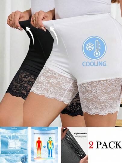 SHEIN Clasi 2pcs/Set Plus Size Women's Leggings, Black & White, Can Be Used As Shorts, Lace Trim Ankle, Stretchy Summer Outfits For Women Summer Clothes Summer Vacation Outfits Summer Outfits For Woman Summer Clothes Women Set 2 Piece Set Women Two Piece Women Sets Outfit Sets Women Matching Sets Women Matching Sets Suits For Woman Set Sets For Women Comfy Sets Women Co Ords Sets Women Women's Summer Set  Summer Outfits Summer Clothes Summer Holiday Outfits Two-Piece Set Of Tight-Fitting Short Leggings, Lace-Trimmed Two-Piece Set, Black And White Two-Piece Leggings Set, Comfortable And Voluminous Two-Piece Leggings Set.