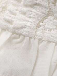 DAZY White Cap Sleeve Textured Beach Dress, Suitable For Holiday, Easter Party, Summer Vacation - Beige - View 7