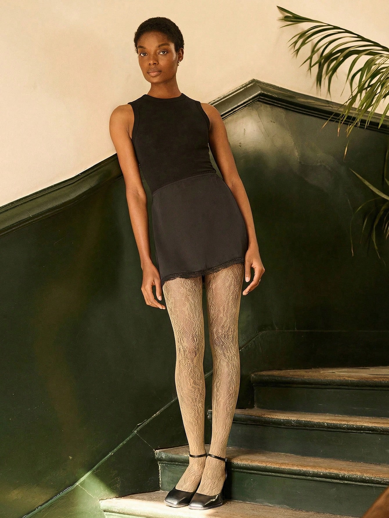 Camel Sexy Vintage Style Lace Tights Pantyhose Women Pattern Tights Nude Tights