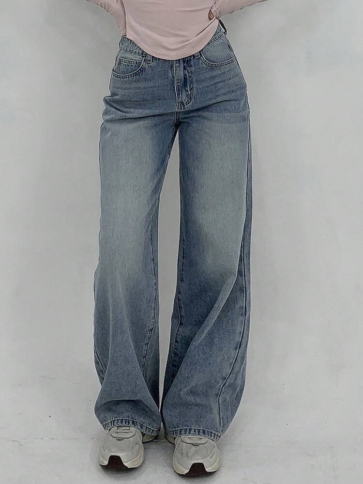 Women's Casual Everyday Commute Minimalist Versatile Washed Loose Straight Leg Jeans