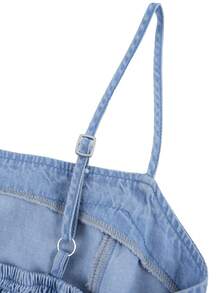 GlowEve 女士荷叶边吊带背心和牛仔裤套装 - 藍色 - 查看 5