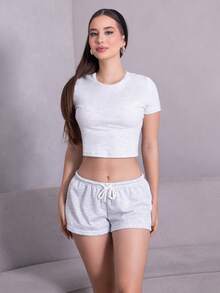 Duda Rubert Women Two Pieces Outfits For Daily Wear Island Vacation Outfits - Grey - View 5