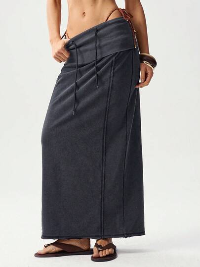 Bohemela 女士休闲纯色针织半身裙