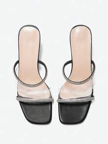 Eladyva Giày sandal cao gót thời trang và thoải mái dành cho nữ mùa xuân/hè, thích hợp cho các buổi tiệc và liên hoan, ngày Valentine. - màu đen - Xem 8