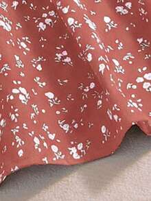 Rusticease Plus Size Floral Print Round Neck Casual Short Sleeve Shirt, Summer - Watermelon Pink - View 6
