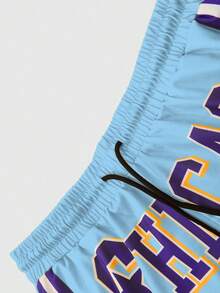 Manfinity Homme Men's Printed Short Sleeve T-Shirt And Shorts Set - Baby Blue - View 7