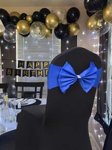 5Pcs 25Pcs Satin Chair Sashes Bows With Rhinestone Buckle Adjustable Stretchy Chair Bands Ribbon For Wedding Birthday Party Banquet Hotel Christmas Decorations - Multicolor - View 8