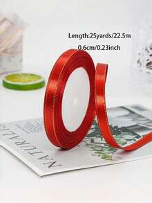 1 PC Multicolor Gift Wrapping DIY Crafts Bow Making Hair Accessories Double Gold Edge Satin Ribbon Wedding Party Holiday Decoration Supplies Handmade Material Event Decor Ribbons - red - View 20
