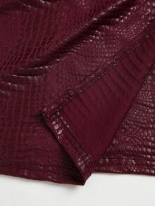 Franclia Women's Solid Color Metal Decor Casual Versatile Date Night Outing Mini Skirt - Burgundy - View 4