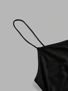 SHEIN EZwear 4件套女士彩色侧褶皱修身休闲吊带背心套装，适合夏季穿着 - 彩色 - 查看 4
