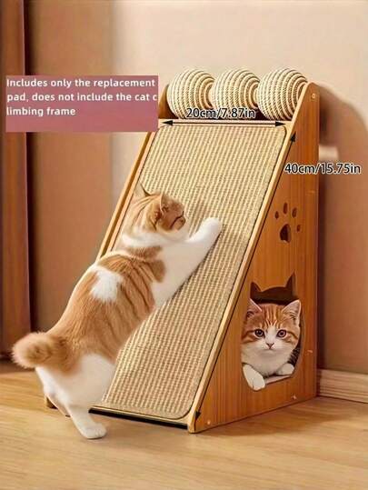 1 Poste rascador de gato de cuerda de yute resistente - Alfombra de escalada y rascado multicapa con adhesivo invisible, diseño sin desorden, protege tu sofá, se incluye una esterilla de repuesto (no se incluye el marco de escalada), Poste rascador para gatos, Muebles para mascotas, Accesorios minimalistas para mascotas, Muebles para felinos, Familias con varios gatos, Amantes de las mascotas.