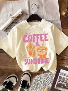 INAWLY 女士冰咖啡阳光衬衫，冰咖啡衬衫，咖啡爱好者 - 粉色 - 查看 1