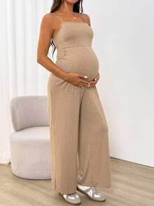 SHEIN Bộ áo liền quần bầu dáng rộng thoải mái - Màu Khaki - Xem 6