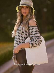 GLOWMODE Túi đựng đồ tập thể dục dung tích lớn, túi đeo vai màu be. - Màu trắng - Xem 3