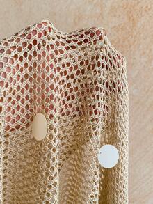 Soleia 女士纯色露背吊带上衣和高开衩半裙两件套，饰有串珠装饰 - 彩色 - 查看 7