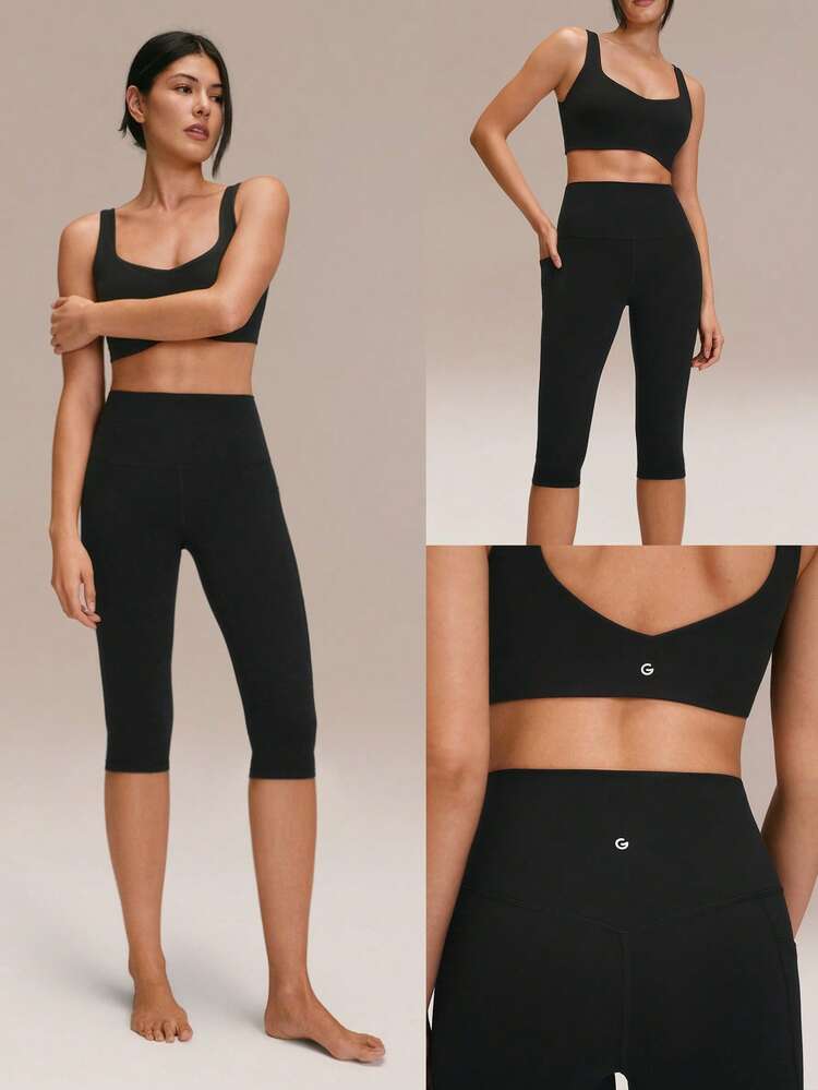 17" FeatherFit™ Peak Energy High-Waisted Side Pockets Sweat-Wicking Buttery-Soft Stretchy Leggings Low Impact Yoga Pilates Studio Gym Workout Daily Active Wear