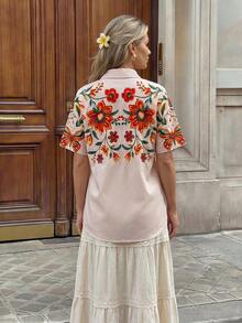 Hansera 新款夏季女士短袖沙滩衬衫 - 彩色 - 查看 2