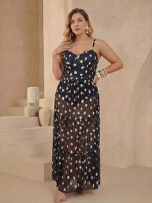 Swim Oasis Đồ bơi liền thân 2 mảnh họa tiết hoa cánh hoa cỡ lớn thời trang mùa hè dành cho nữ, có gọng nâng ngực, cạp chun và chân váy lưới - Đen và trắng - Xem 4