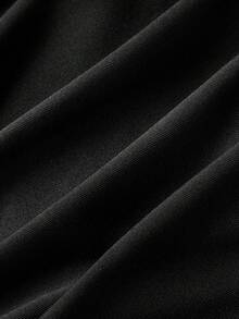 SHEIN MOD Bộ đồ 2 món thời trang hè dành cho nữ: Áo ôm sát cổ bất đối xứng đính kim loại và chân váy ngắn đính sequin. - màu đen - Xem 7