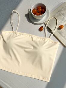 Comfortcana Plus Size Solid Color Minimalist Casual Camisole - Apricot - View 7