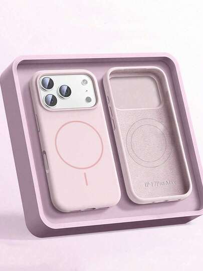 Ốp lưng điện thoại silicon mềm từ tính cao cấp, tương thích với iPhone 17 Pro Max/17/16/15/14/13/12/11 Pro Max Plus, hỗ trợ sạc không dây từ tính, bảo vệ chống sốc.