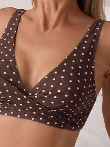 Swim Vcay 2026 Women's Brown Polka Dot Bikini, Sexy Beach Vacation - Brown - View 5