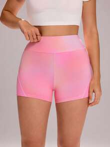 Sovereign Charm Quần short thể thao nữ cạp cao nhuộm tie-dye, kiểu dáng thường ngày. - Nhiều màu - Xem 3