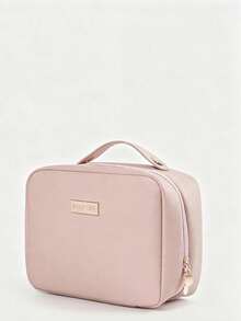 SHEIN Elegant Travel Makeup Organizer - Spacious PU Leather Bag With Detachable Brush Holder, Clear Compartments, And Secure Zipper - style - View 18