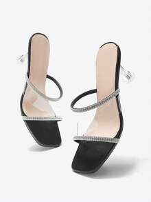 Eladyva Giày sandal cao gót thời trang và thoải mái dành cho nữ mùa xuân/hè, thích hợp cho các buổi tiệc và liên hoan, ngày Valentine. - màu đen - Xem 9