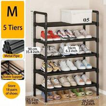 3-8 Tiers Shoe Organizer, Simple Metal Shoe Rack, Multifunctional Large-Capacity Storage Rack, Easy To Load And Unload, Save Space, Home Organization Shoes And Boots Storage Sundries, Suitable For Corridors, Closet, Entryway, Garage, Bedroom - Black - View 9